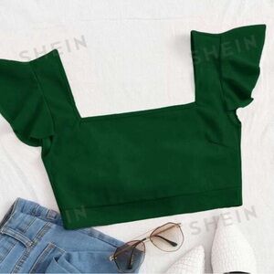 Green crop top